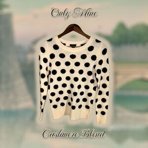 Only Mine Cashmere Blend Polka dot Crewneck Sweater Size XS